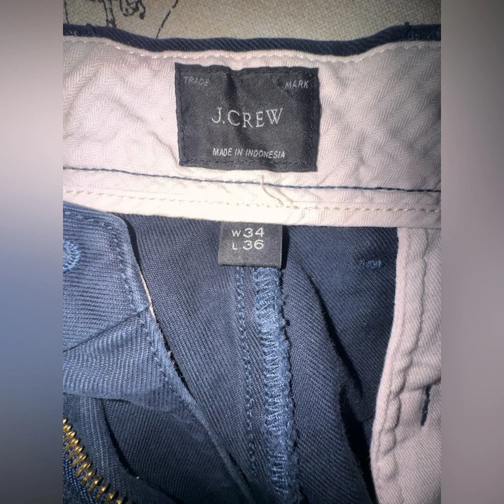 Men's Navy Classic Straight J. Crew‎ 100% Cotton Pants Size 34x36